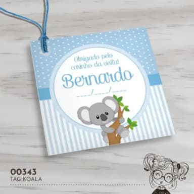 Tag Quadrada Koala - 00343