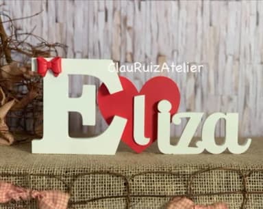 Letras de mdf -nomes Coração