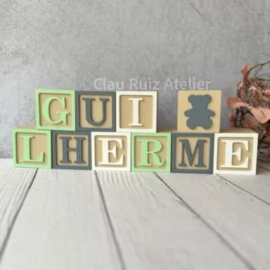 Cubos 6x6cm Ts -urso - Decoração Bebê