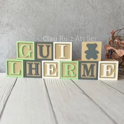 Cubos 6x6cm Ts -urso - Decoração Bebê