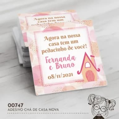 Adesivo Quadrado Chá de Casa Nova - 00747