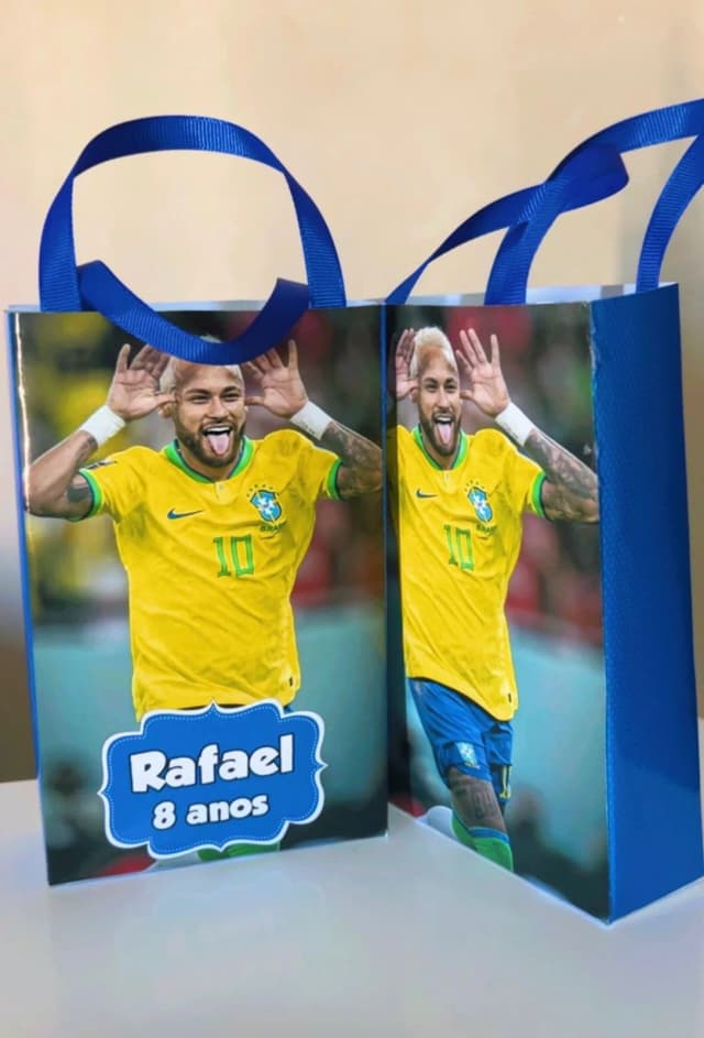 Sacolinhas Personalizada Neymar Brasil Lembrancinhas Para Aniversário