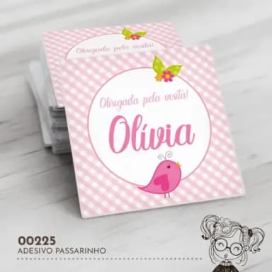 Adesivo Quadrado Passarinho - 00225