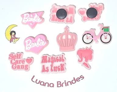 Barbie Fluorescente C/adaptador P/crocs 7 Unidades