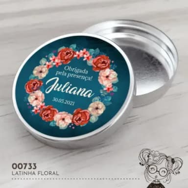 Latinha Adesivada Floral - 00733