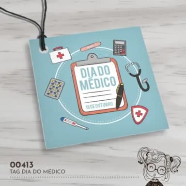 Tag Quadrada Dia do Médico - 00413