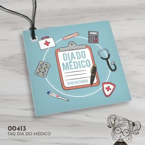 Tag Quadrada Dia do Médico - 00413