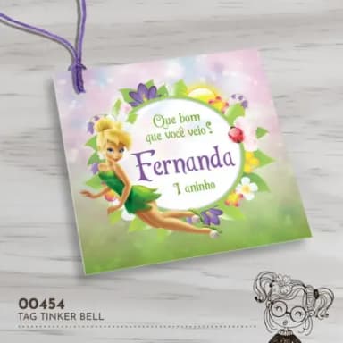 Tag Quadrada Tinker Bell - 00454