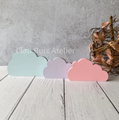 Trio de Nuvens Pastel - Decoração Bebê