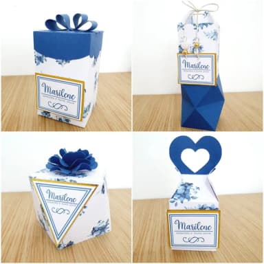 Kit 30 Lembrancinhas Floral Azul