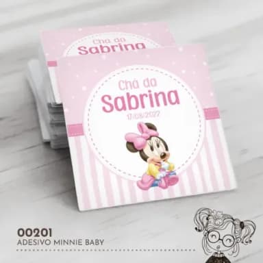 Adesivo Quadrado Minnie Baby - 00201
