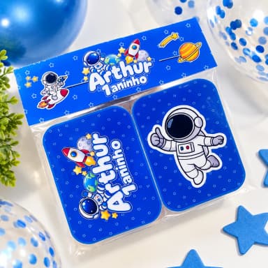Jogo da Memória Astronauta Personalizado Para Lembrancinha de Festa Infantil Divertida
