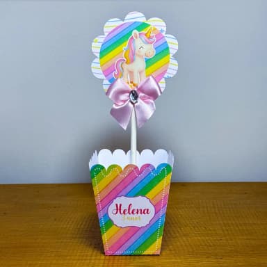 PEGUE E MONTE - Centro de Mesa UNICORNIO - Decoração de Festa | Lembrancinhas | Aniversário | Personalizados