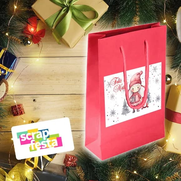 Sacolinha Papel Personalizada Festa Evento Natal