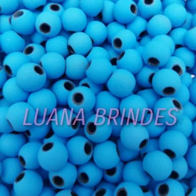 Bolinha Emborrachada Azul - 8mm - pct c/ 60 unidades
