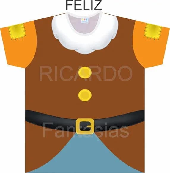Camiseta Infantil Fantasia Anãozinho com Barba Branca e Cinto