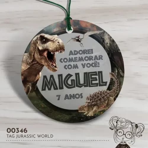 Tag Redonda Jurassic World - 00346
