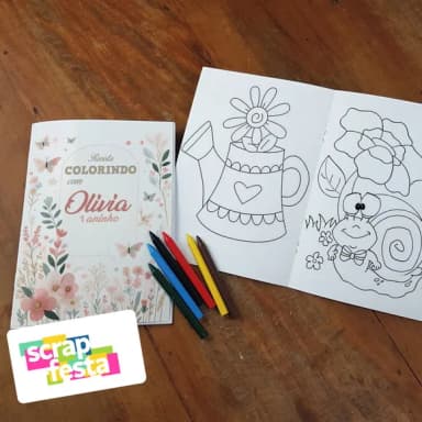 Revista Colorir + Giz de Cera Jardim Encantado