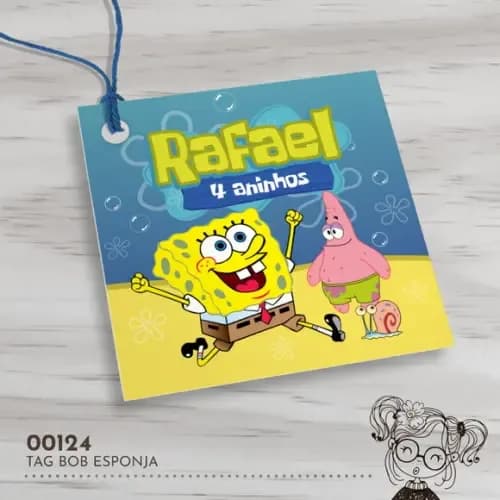 Tag Quadrada Bob Esponja - 00124