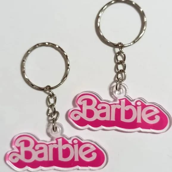 Chaveiro Nome Barbie Acrílico Impresso - 4 Unidades