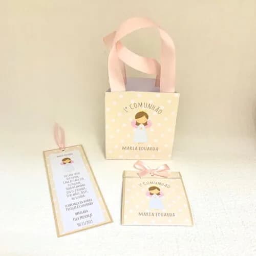 Kit Sacolinha personalizada + Sachê sementinha + marcador