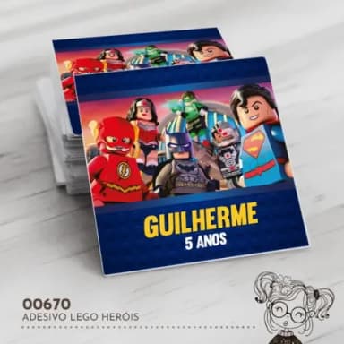 Adesivo Quadrado Lego Heróis - 00670