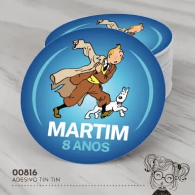 Adesivo Redondo Tintim - 00816