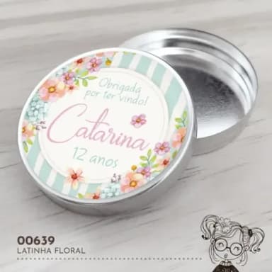 Latinha Adesivada Floral - 00639