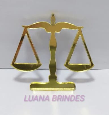 Aplique Advocacia em Acrílico Espelhado Dourado-pct c/5 unid