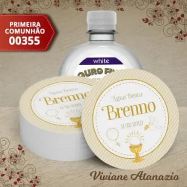 Adesivo Água Ouro Fino Primeira Comunhão - 00355