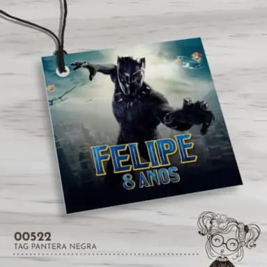 Tag Quadrada Pantera Negra - 00522