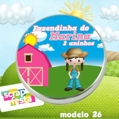 Latinhas Personalizadas Festa Fazendinha Menina Rosa