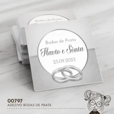 Adesivo Quadrado Bodas de Prata - 00797