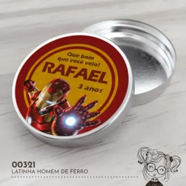 Latinha Adesivada Homem de Ferro - 00321