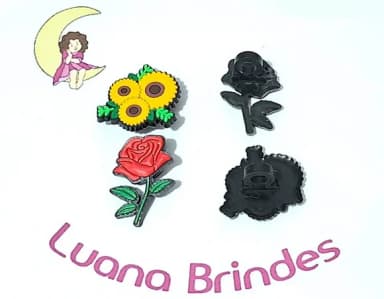 Ponteira P/lápis Flores Rosa e Girassol Pacote com 6 Unidade