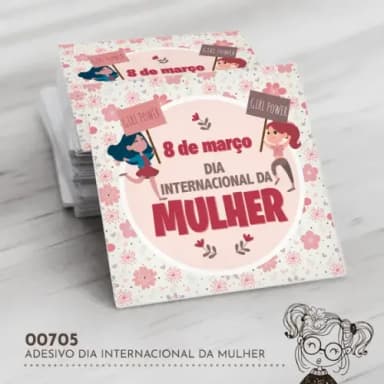 Adesivo Quadrado Dia Internacional Mulher - 00705