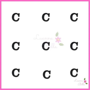 Aplique Letra C de Acrílico Preto - Pct c/ 8 unidades