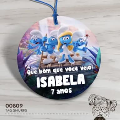 Tag Redonda Smurfs - 00809