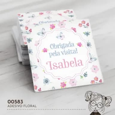 Adesivo Quadrado Flores - 00583