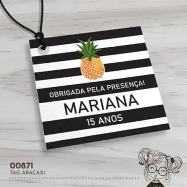 Tag Quadrada Abacaxi - 00871