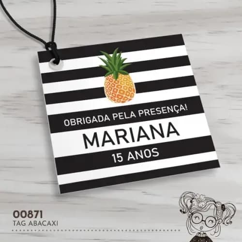 Tag Quadrada Abacaxi - 00871