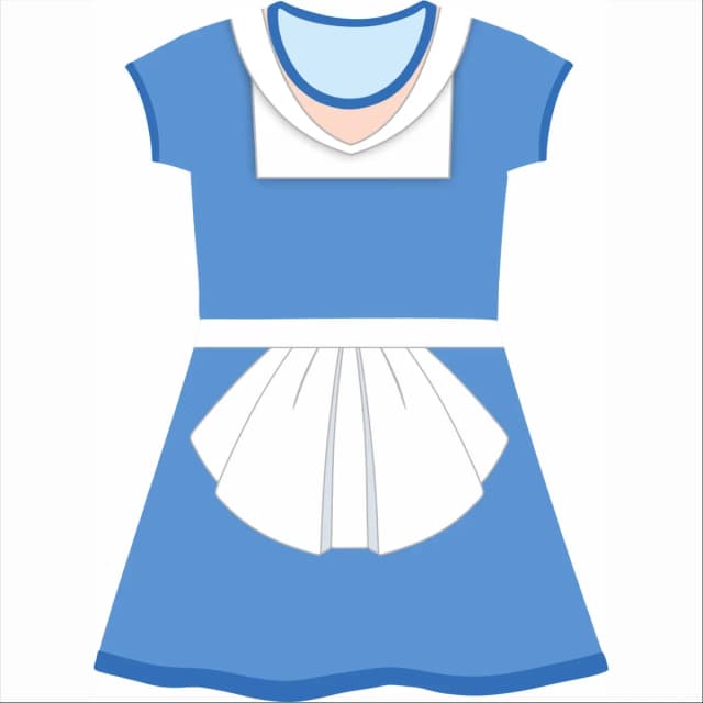 Vestido Infantil Bela Camponesa Azul com Avental Branco – Fantasia Temática Infantil
