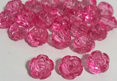 Bola Flor Pink de Acrílico - 20 Peças