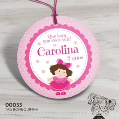 Tag Redonda Bonequinha - 00033