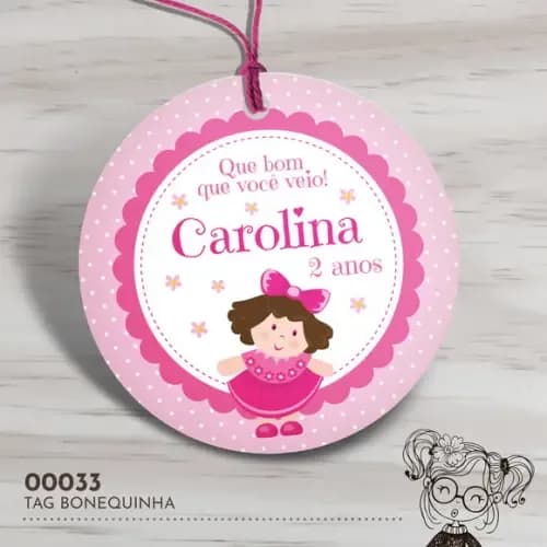Tag Redonda Bonequinha - 00033
