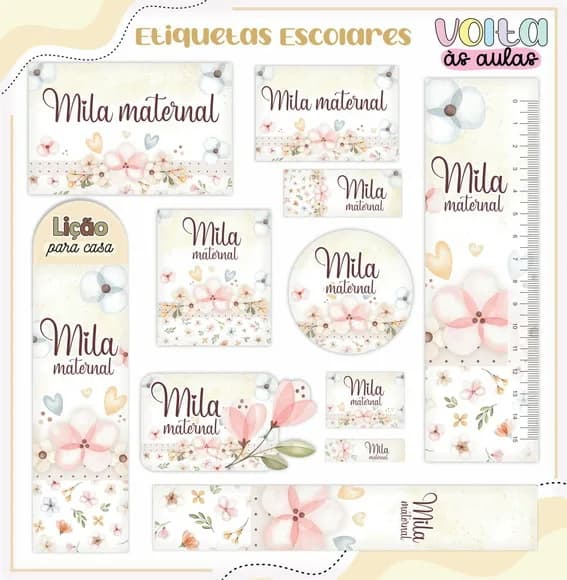 60 Etiquetas Escolares Personalizadas Prova D