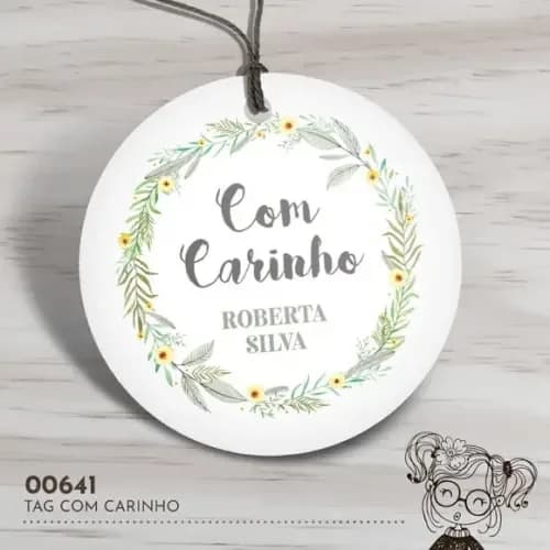 Tag Redonda com Carinho - 00641