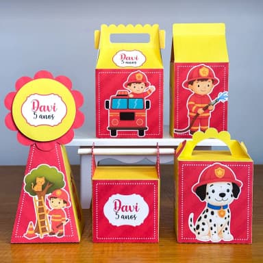 PEGUE E MONTE - Kit Festa BOMBEIRO - Decoração de Festa | Lembrancinhas | Aniversário | Personalizados