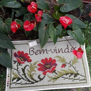 Tela pintada para bordar tapeçaria - Talagarça grossa