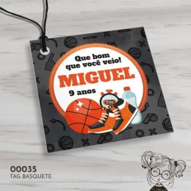 Tag Quadrada Basquete - 00035